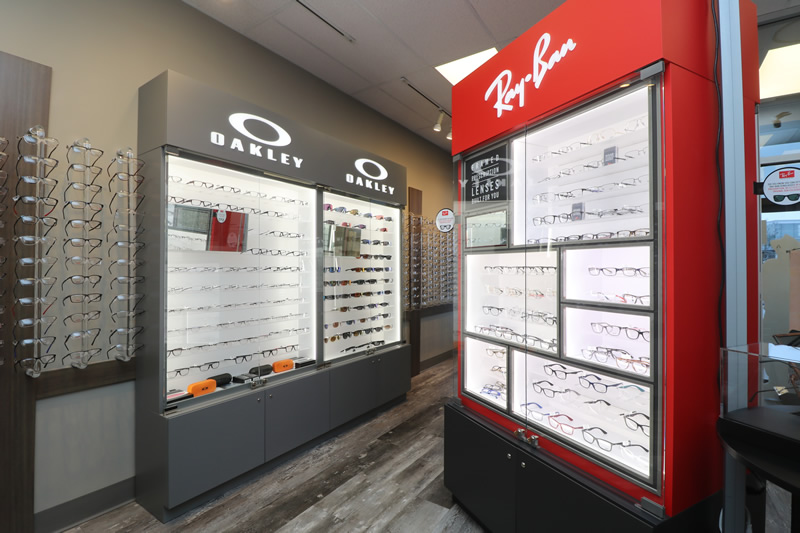 oakley and rayban frame display